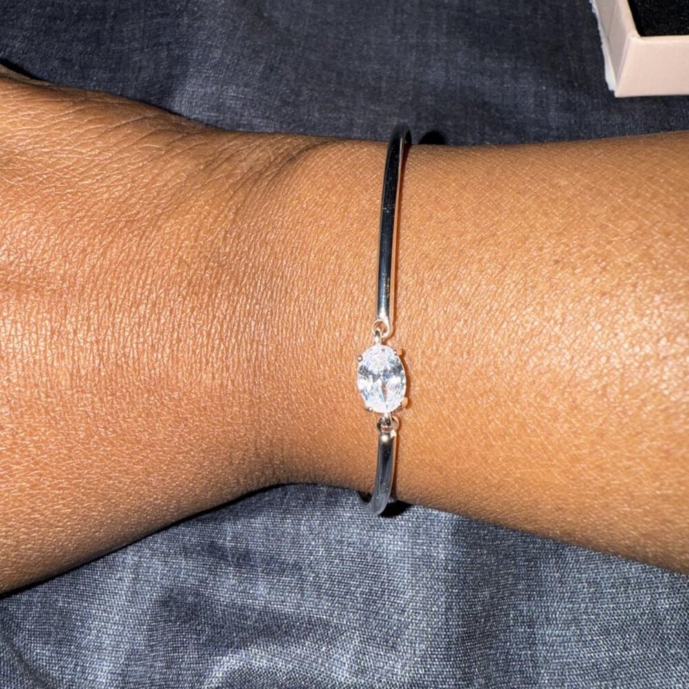 Neiman Marcus Brilliant Chandelier Silver Plated CZ Bracelet